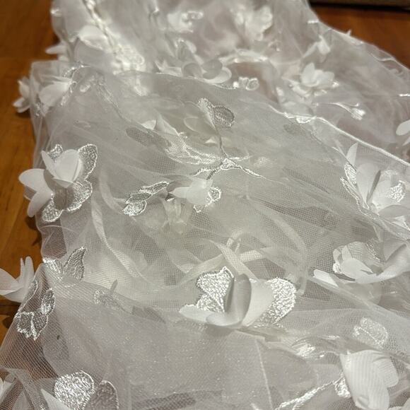 White Sheer Maxi Dress flowers lace-up NEW M Dolls Kill Endless Blooms sugar t - Picture 7 of 8